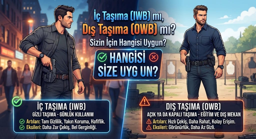 İç Taşıma (IWB) mı, Dış Taşıma (OWB) mı? Sizin İçin Hangisi Uygun?