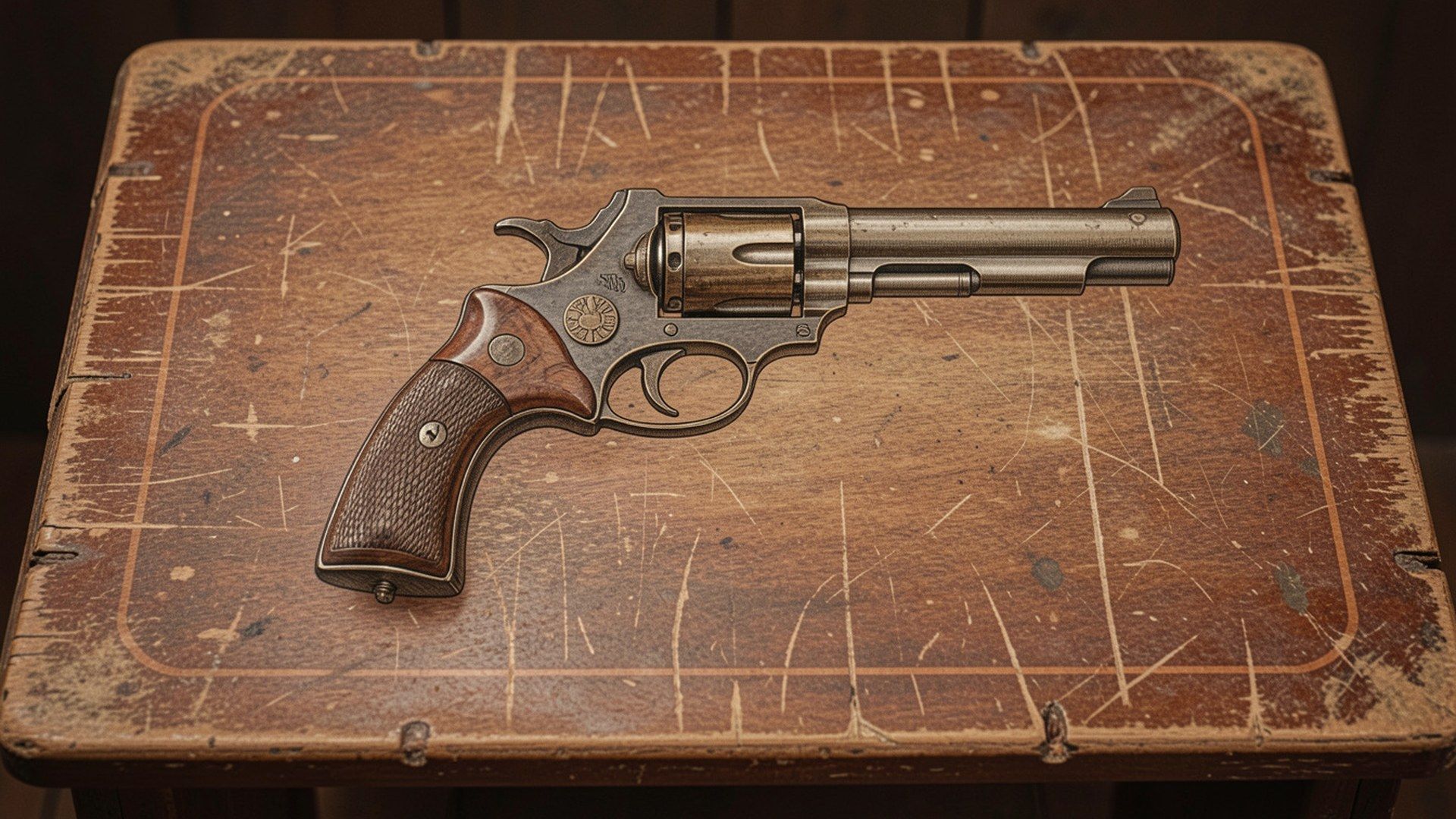 Colt 1911: john Browning dönemini çağrıştıran vintage tasarım masasında klasik tabanca çizim estetiği ve üretim dönemi atmosferi