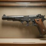 Tarihî Luger P08 tabancasının güvenli müze vitrini